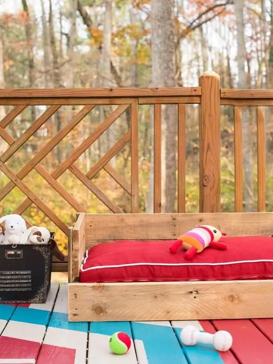 pet bed on porch
