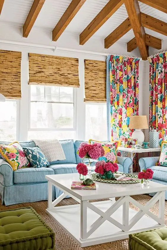 flower farmhouse living room