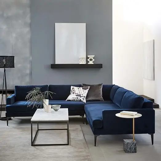 modern blue living room