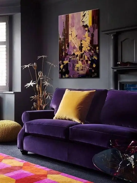 purple living room