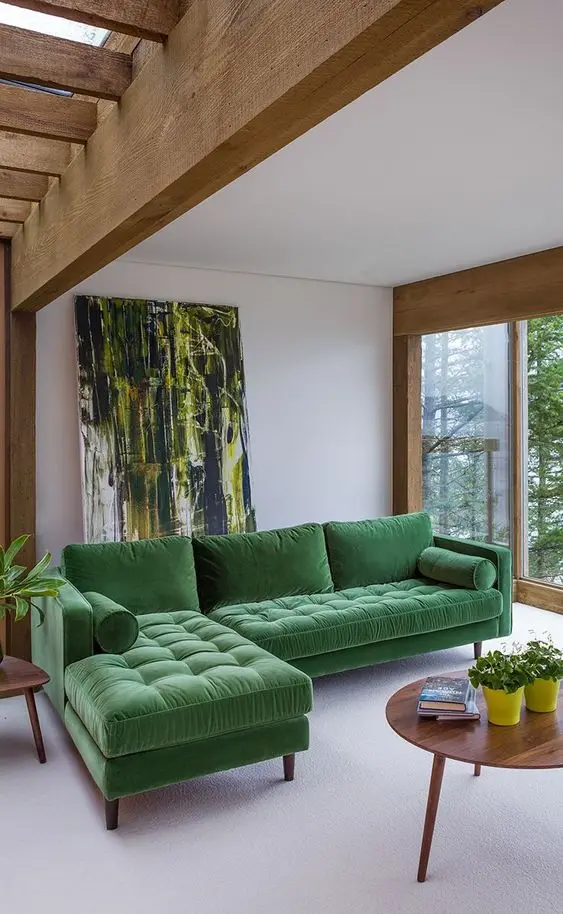 green sofa sectional