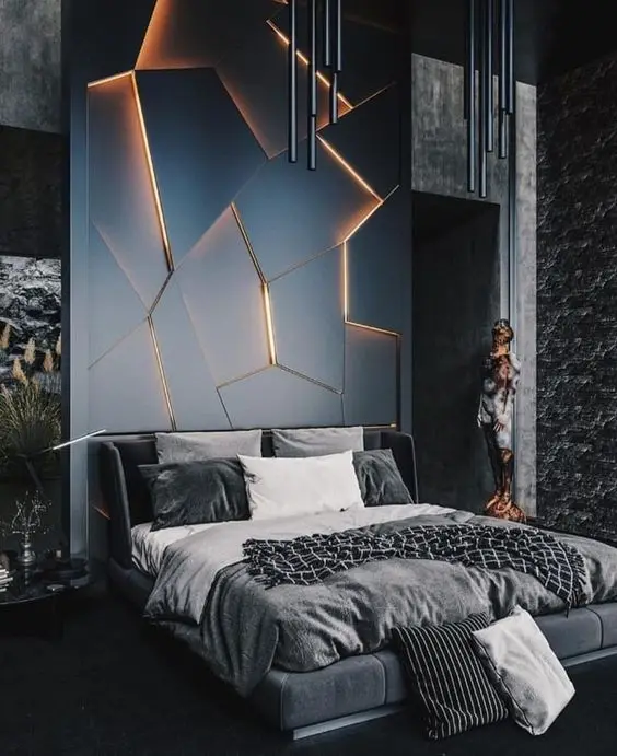 Shapes and Shades in Black bedroom: Black interiors are becoming popular amongst modern bedroom ideas and designs. This