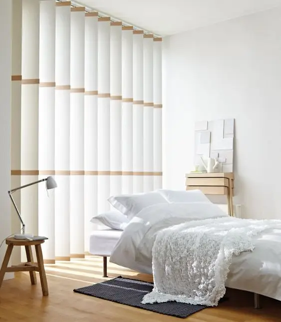 Asian Minimalist bedroom: This modern bedroom gets a lot of Asian inspirations in its design and look. The crisp white and
