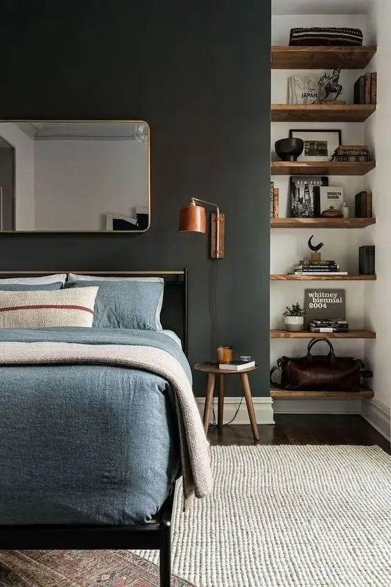Efficient Shelving bedroom: Clutter and excessive décor are out in modern interior designs. Storage and organisers are ample