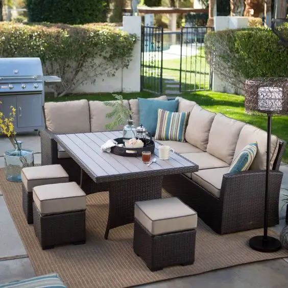 outdoor wicker dining set
