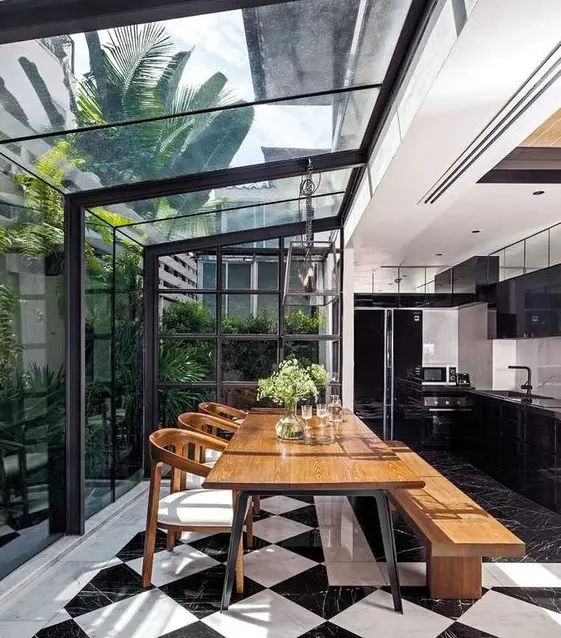 indoor outdoor kitchen