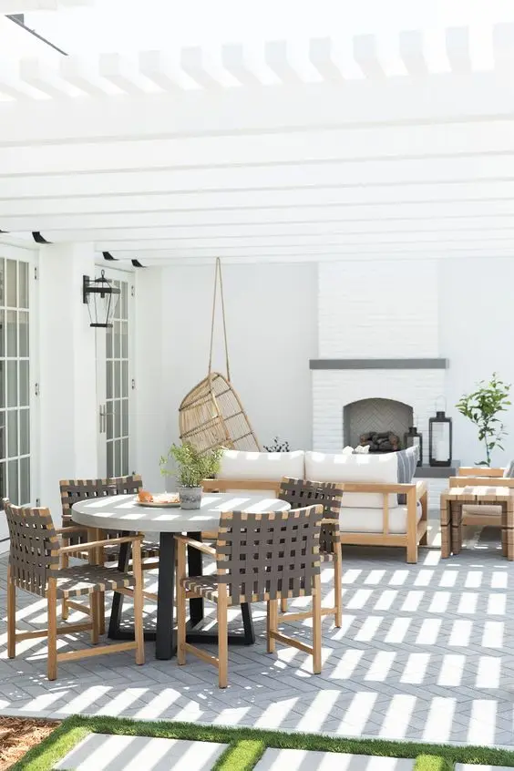 white pergola