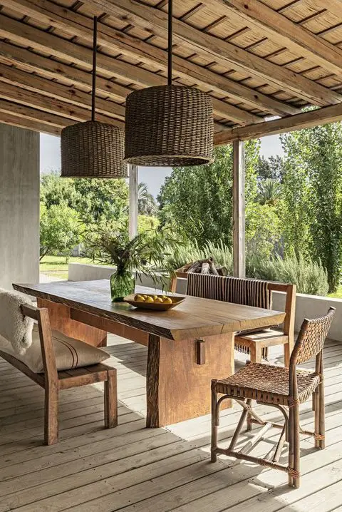 rustic verandah dining table