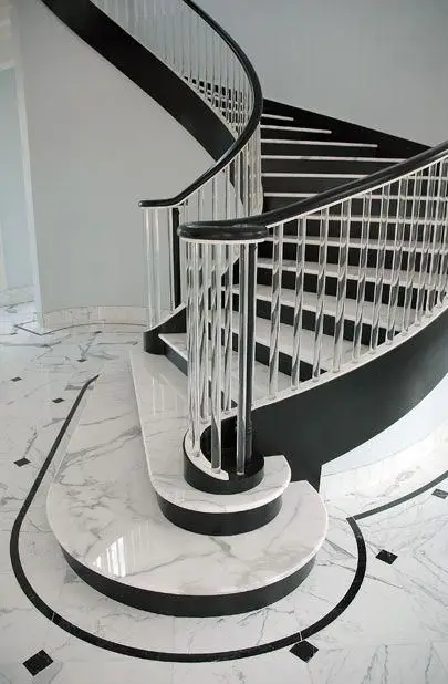 black and white stairs