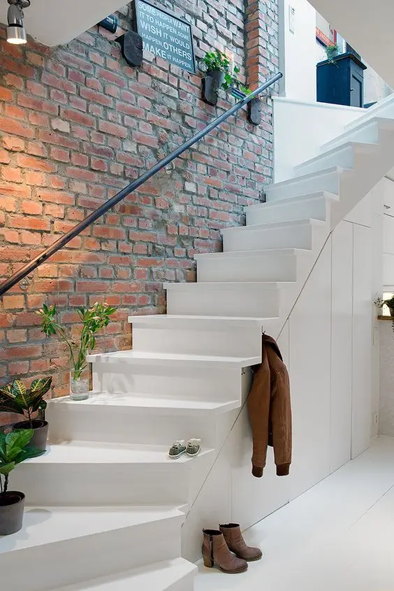 white modern staircase