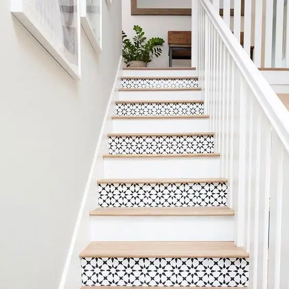 modern white staircase
