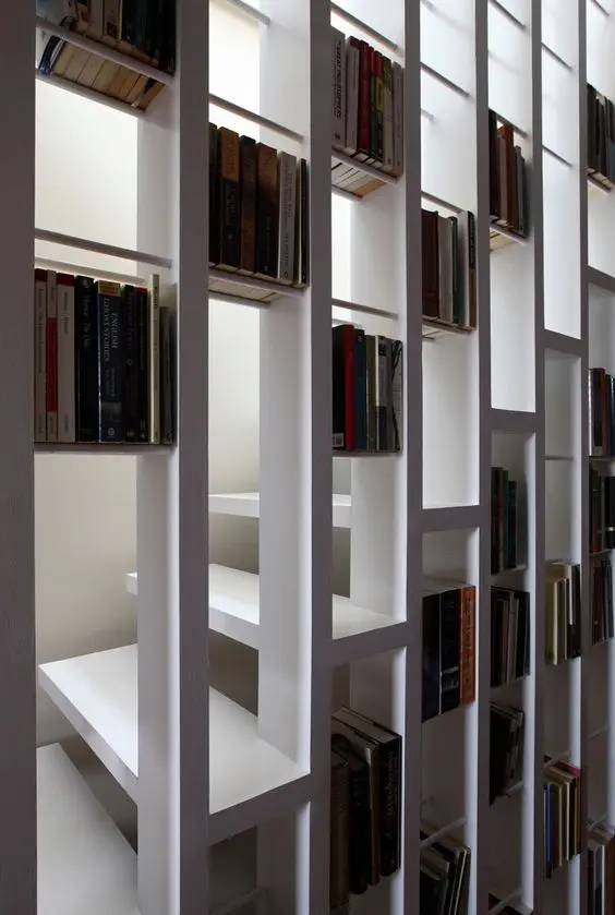 bookcase and stairs