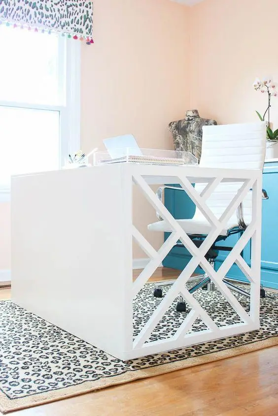 white office desk