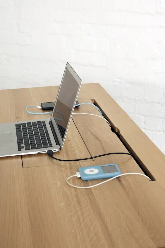 desk wire slots