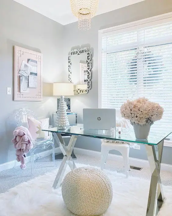 glass topped office desk