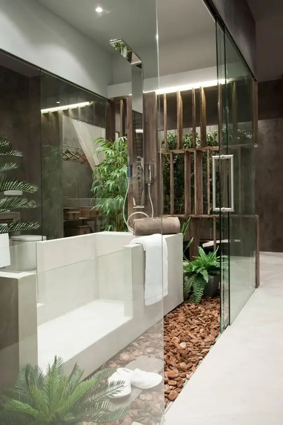 bath in a garden