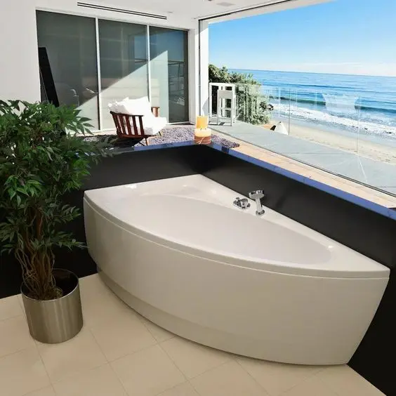 modern corner bathtub