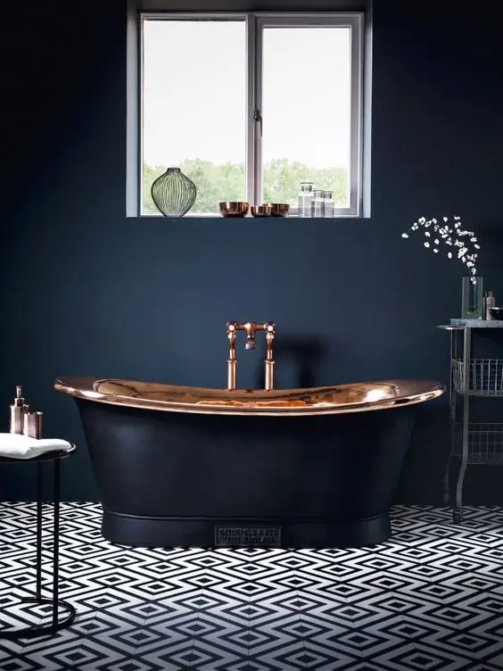 modern black bathroom
