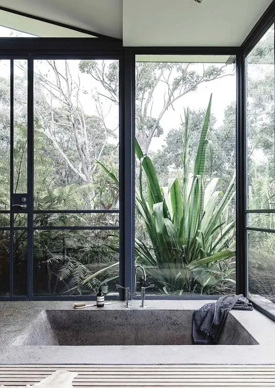 sunken bathtub