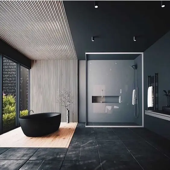 modern black bathroom