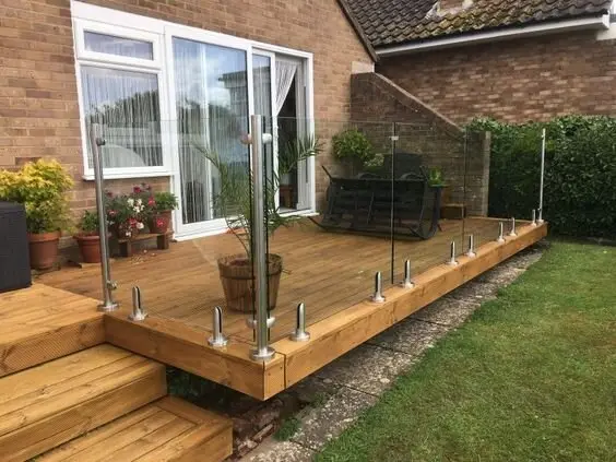 Glass Railings deck and patio: Glass panels give you the required barrier without the visual weight, and you do need that