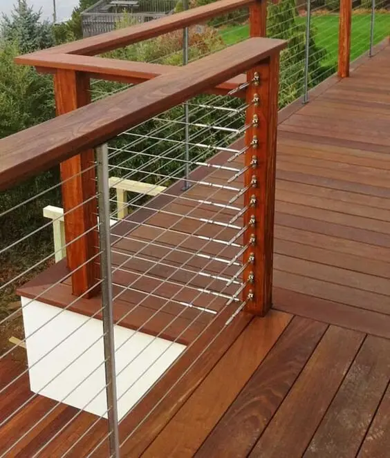 Cable Deck Railings deck and patio: Cable balustrade keeps sightlines clear, which is the whole point if your deck looks out