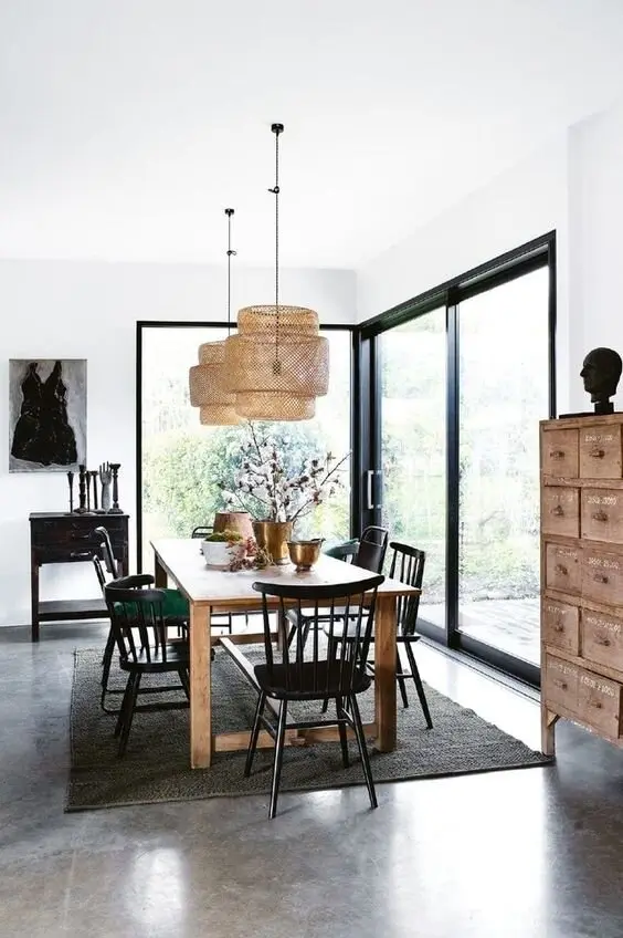 rattan weave chandelier