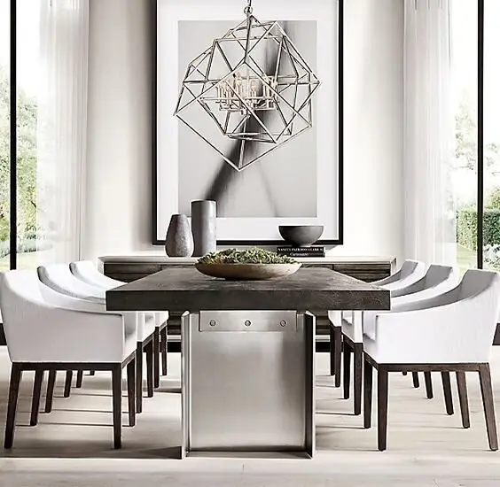 modern silver chandelier