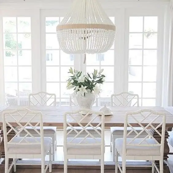 white shell chandelier
