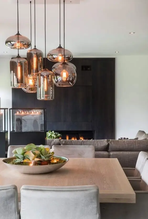 tinted glass pendant lights