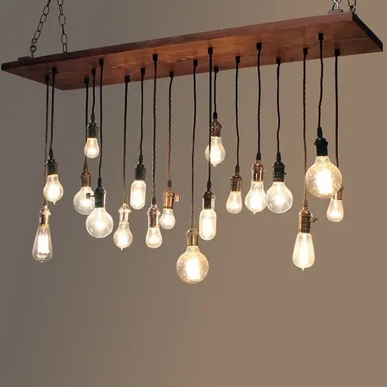 bare buld rustic light