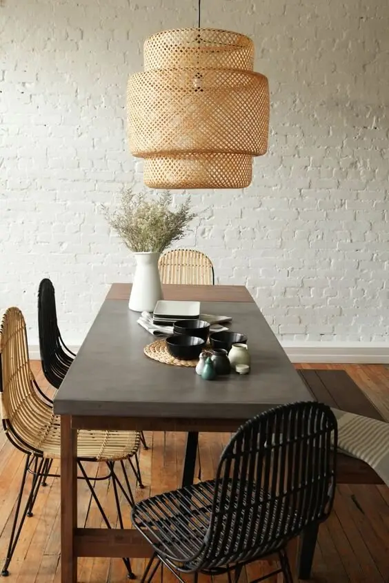 bamboo weave chandelier