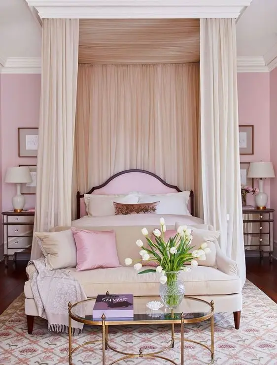 elegant pink bedroom