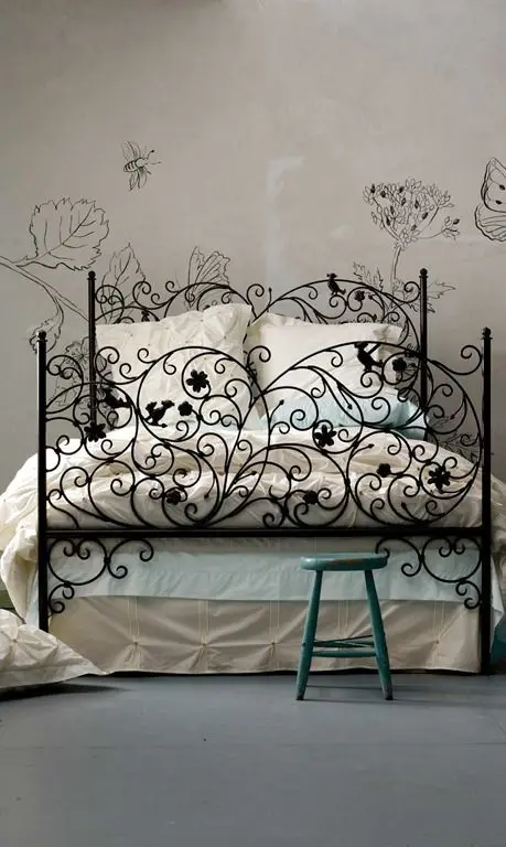black iron bedframe