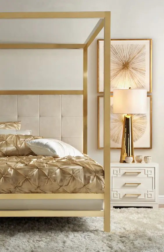 luxurious golden bedroom