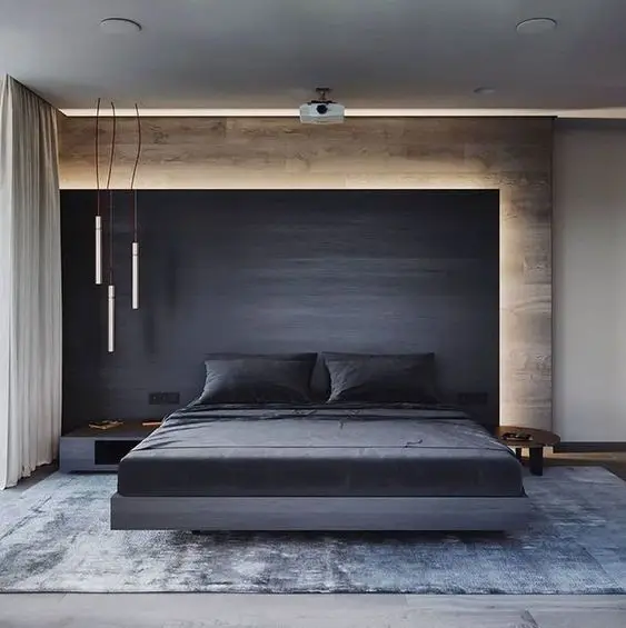 modern black bedroom