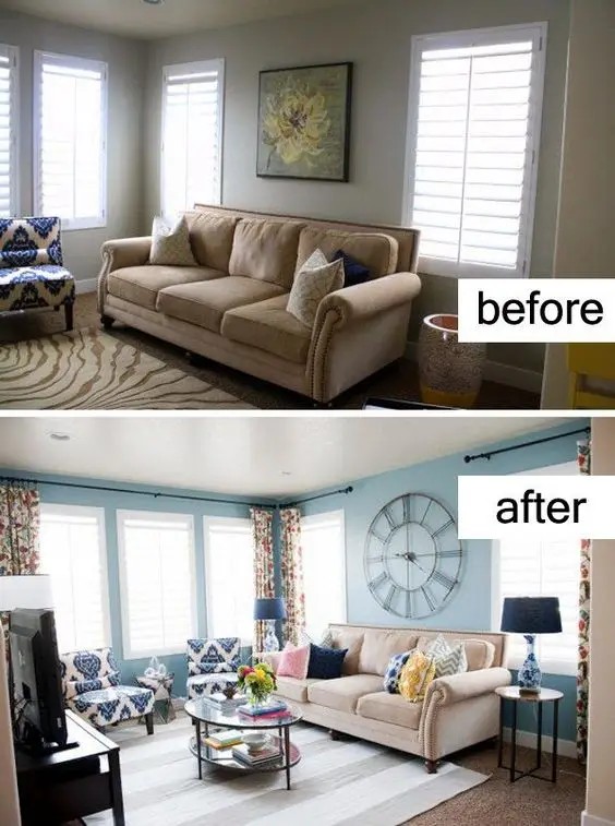 living room makeover before and after
