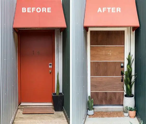 front door makeover before after