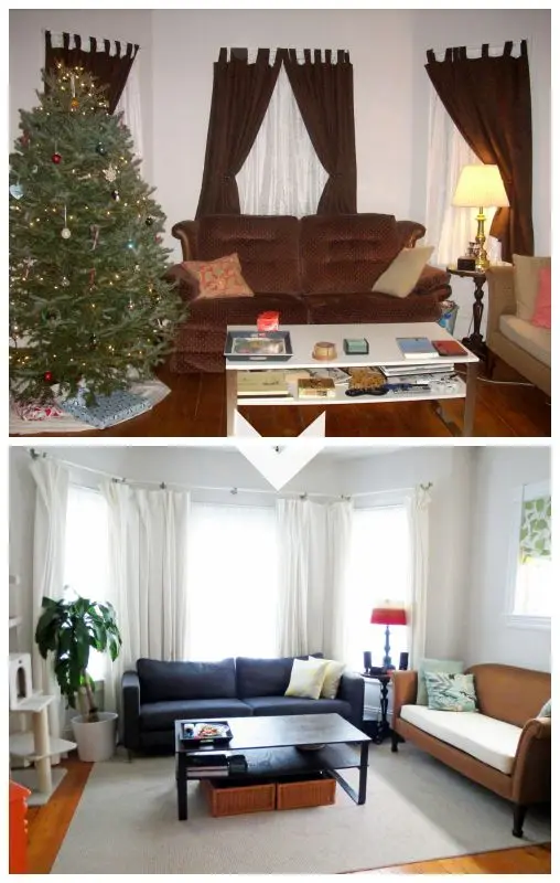 living room makeover before after