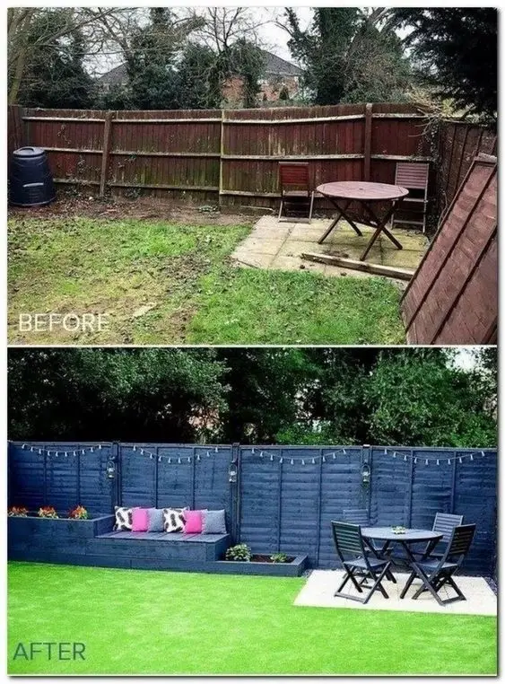 backyard makeover before after