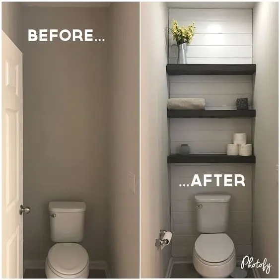 powder room makeover before after