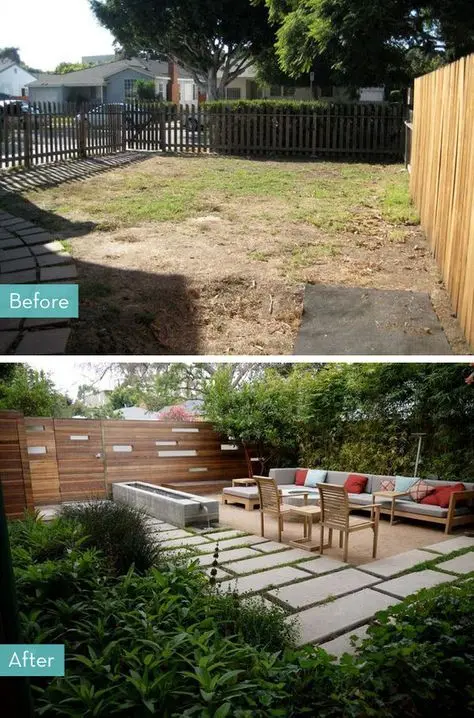 yard makeover before after