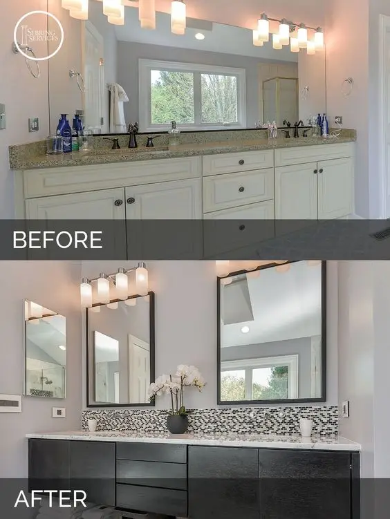 bathroom makeover before after