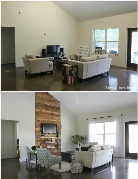living room makeover before after