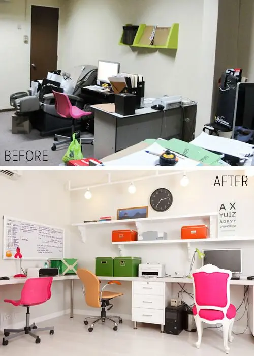 home office makeover before after