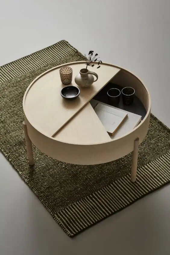 round coffee talbe with storage