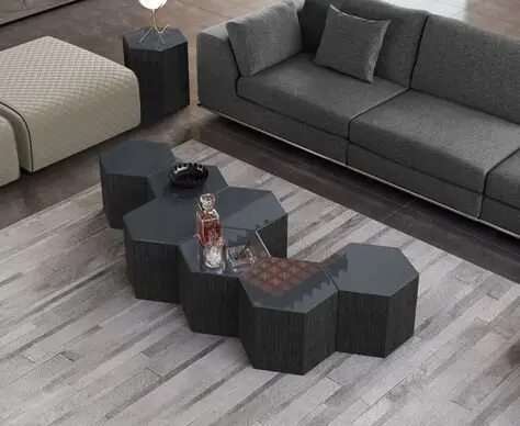 black hex coffee tables