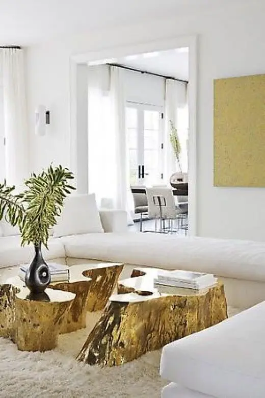 golden tree stump coffee table