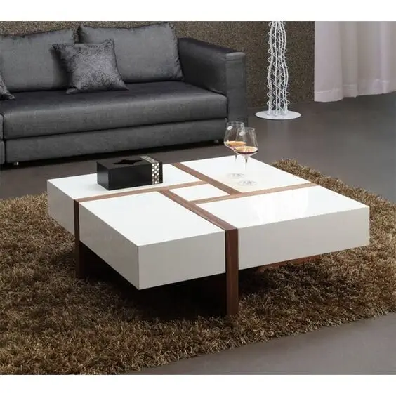 modern white coffee table