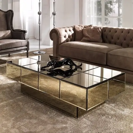 elegant mirror coffee table